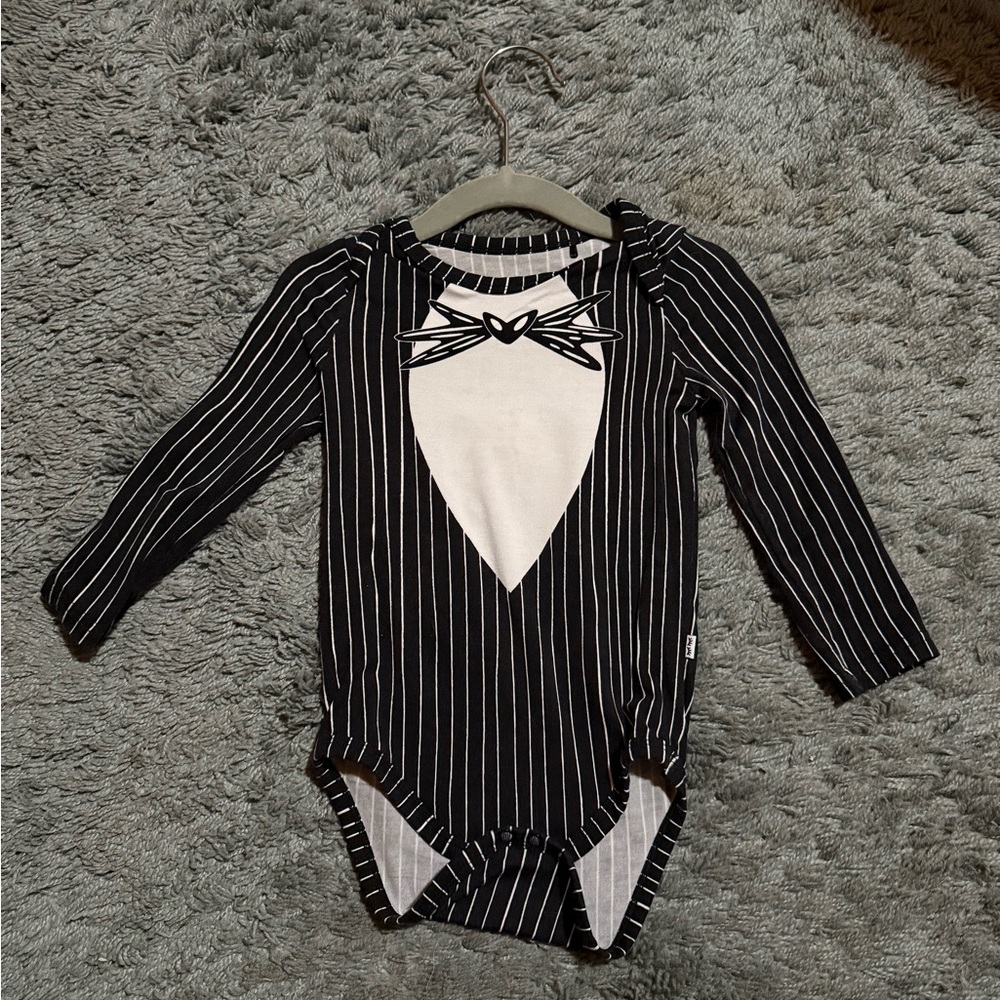 Black and White Striped Kids One Piece